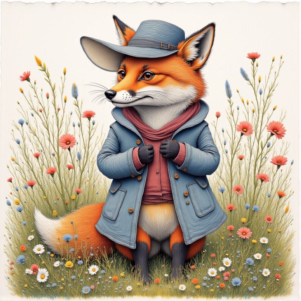 Stilish cartoon fox
