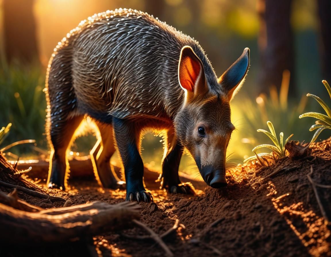 Aardvark Digging Anthill: Cinematic Film Still