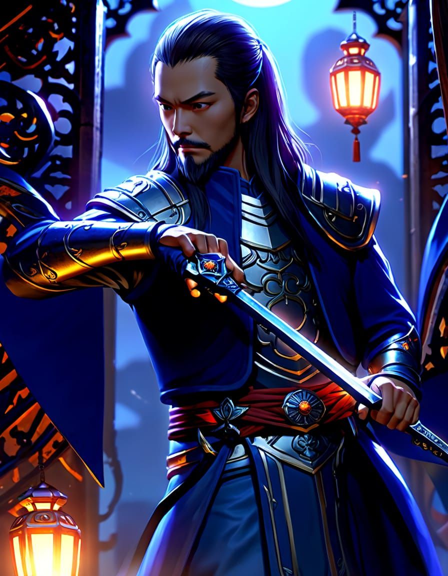 Mystical Knight in Ancient Ruins, 3D Anime Art