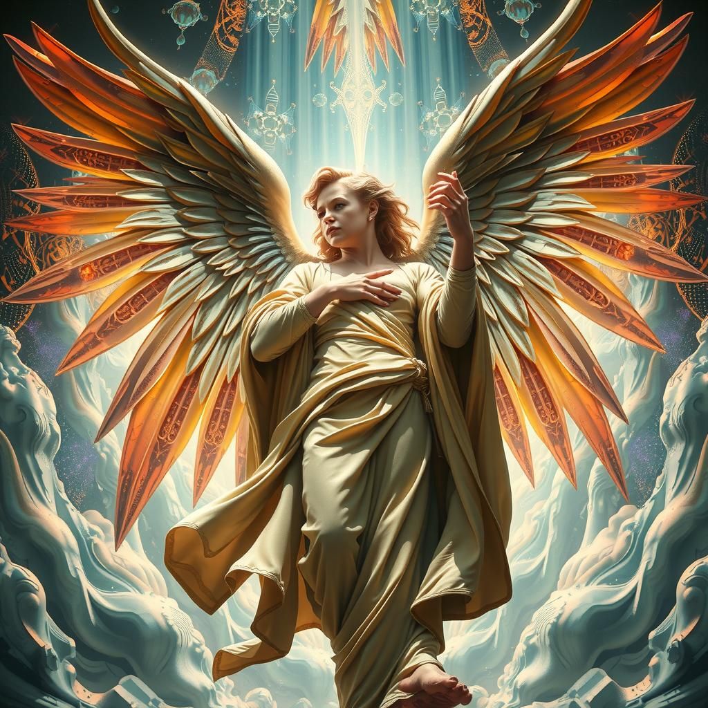 Ethereal Angel in Latex: A Renaissance Fractal Dream