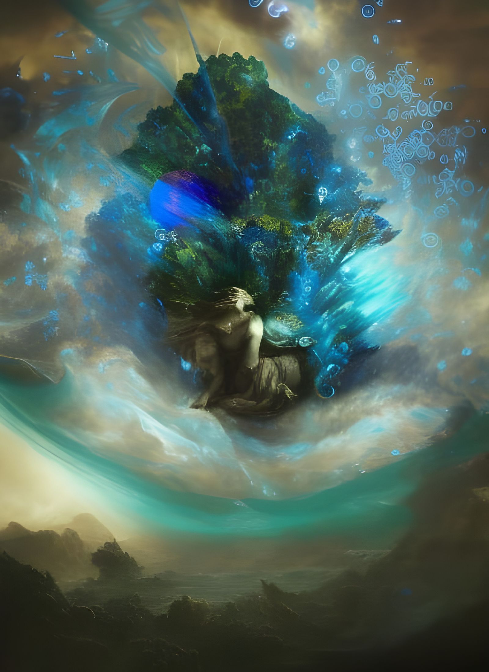 Surreal Sea Stone Message with Long Exposure Effect