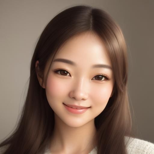 Smiling Woman's Portrait in Soft Oil Painting Style