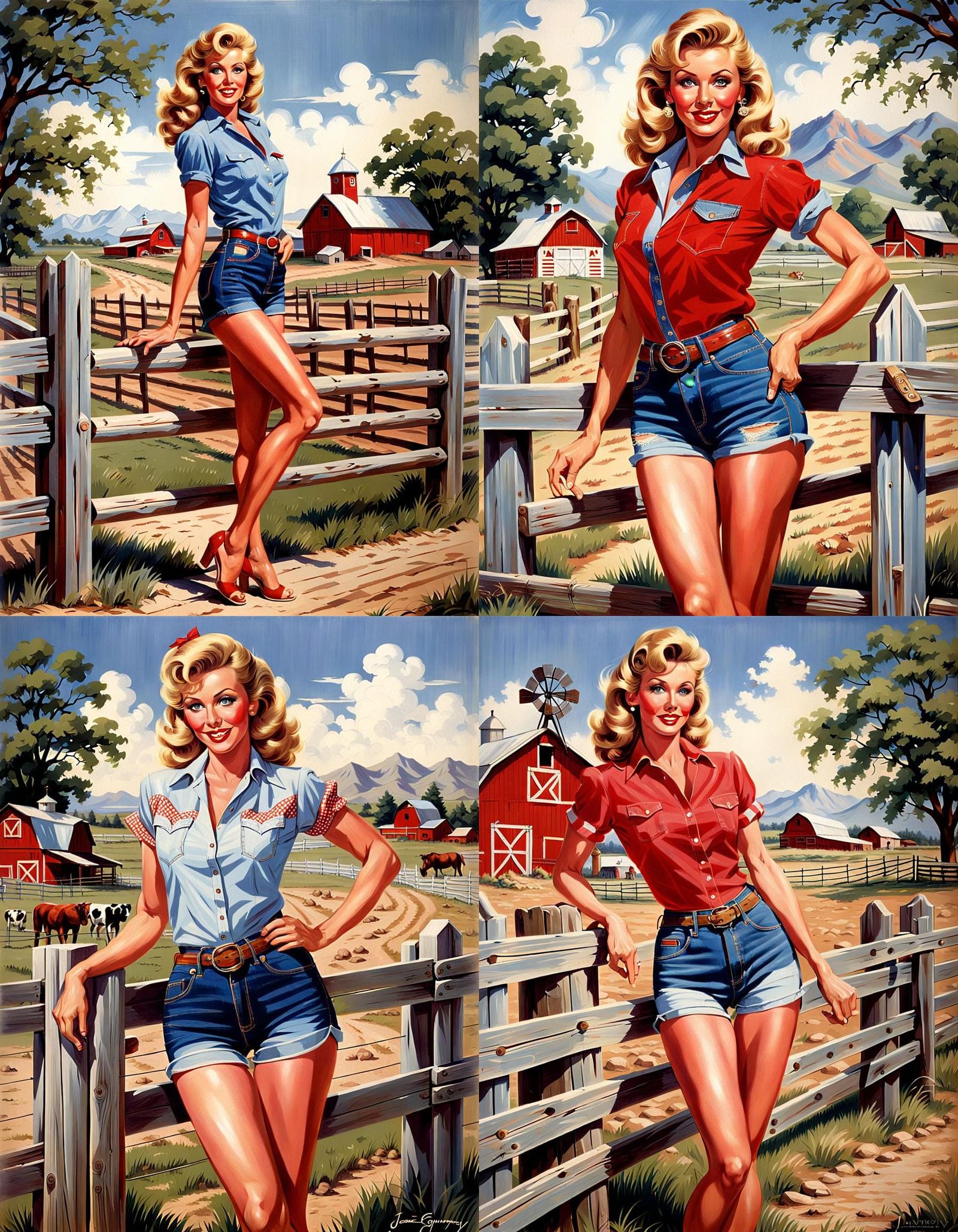 Classic Pin-Up Portrait in Elvgren Style