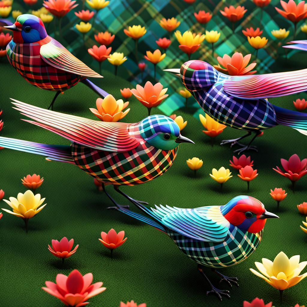 Plaid Birds in Warped Forest Perspective