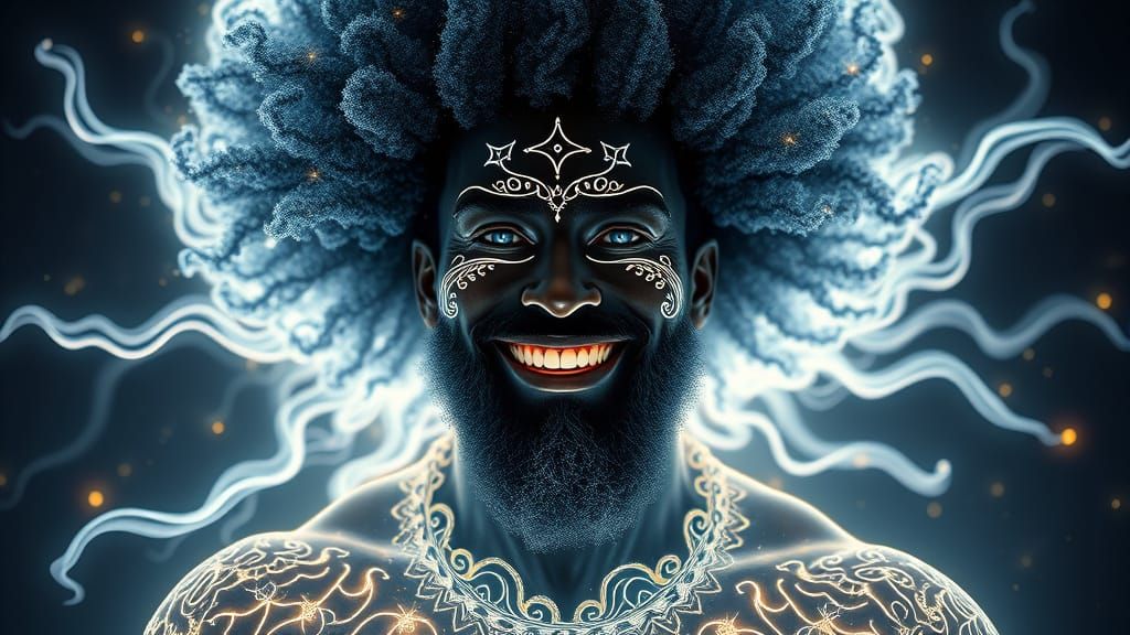 Godlike King Radiates Bioluminescent Power in Alcohol Ink St...