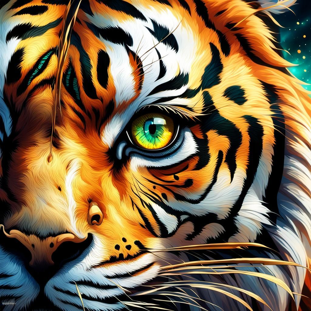 Golden Tiger Eye Fantasy Concept Art