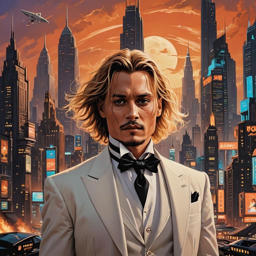 Art Deco Marsport Scene with Young Man