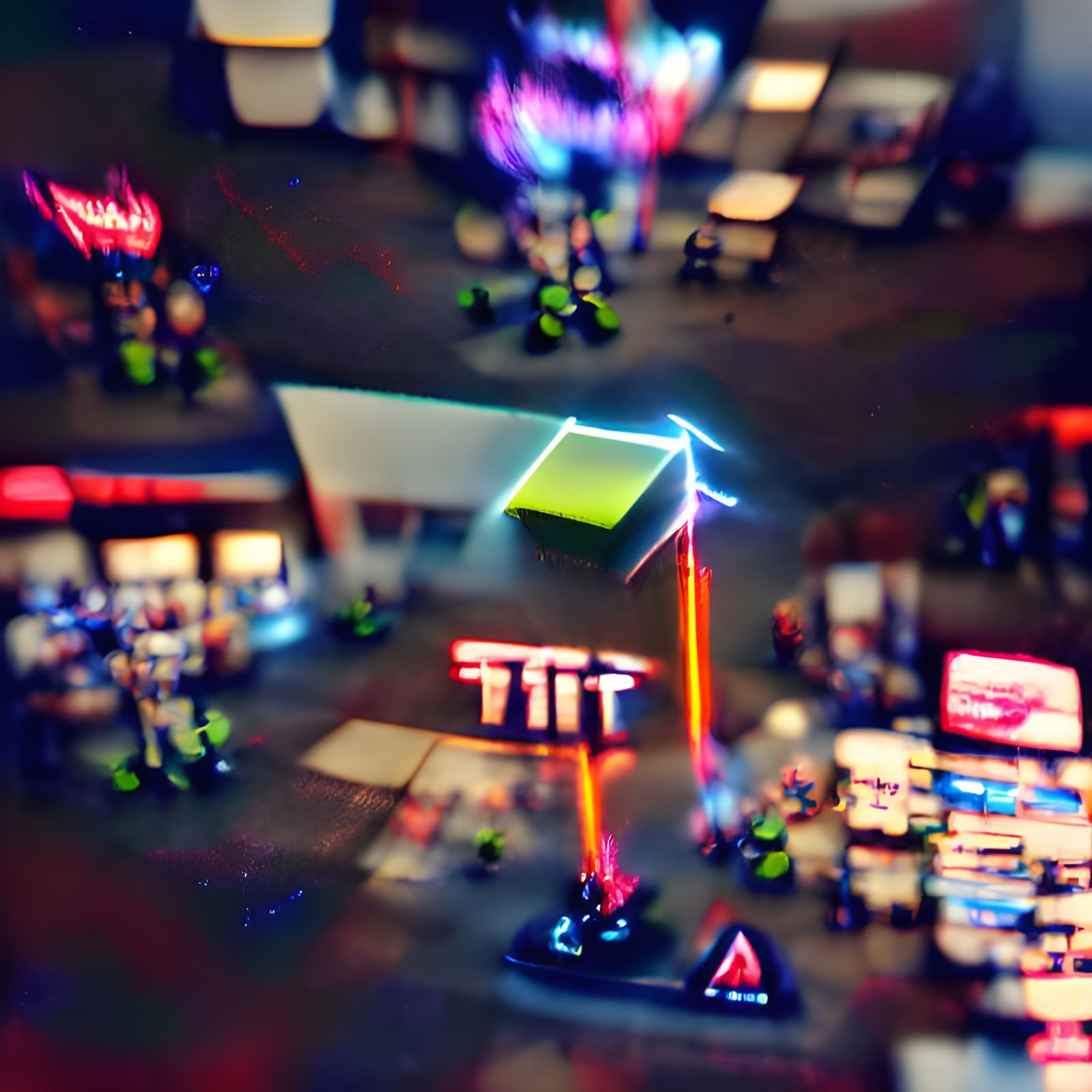 Neon City in Alternate Tilt-Shift Dimension