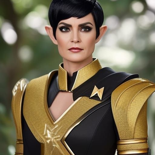 Elegant Vulcan Science Officer in Starfleet Uniform