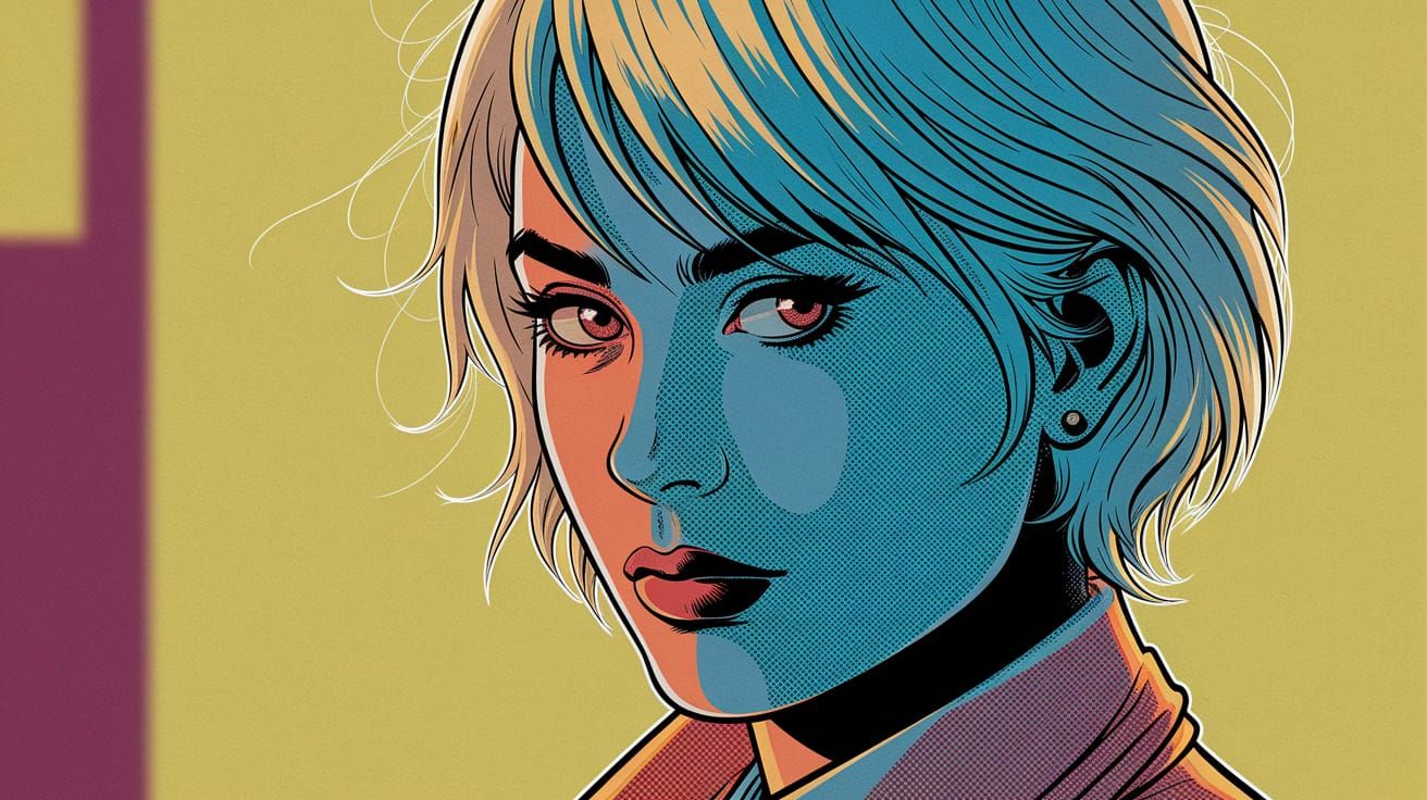 Comic Book Antihero in Inverted Colors