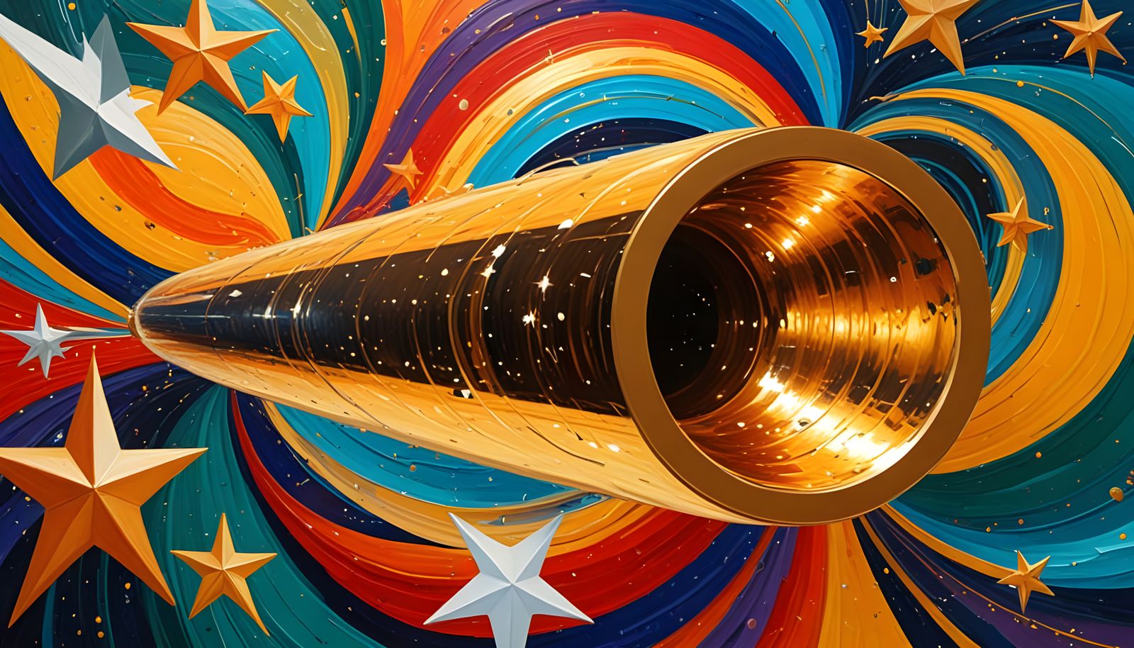 Stunning Copper-Gold Mirror in Cosmic Vortex