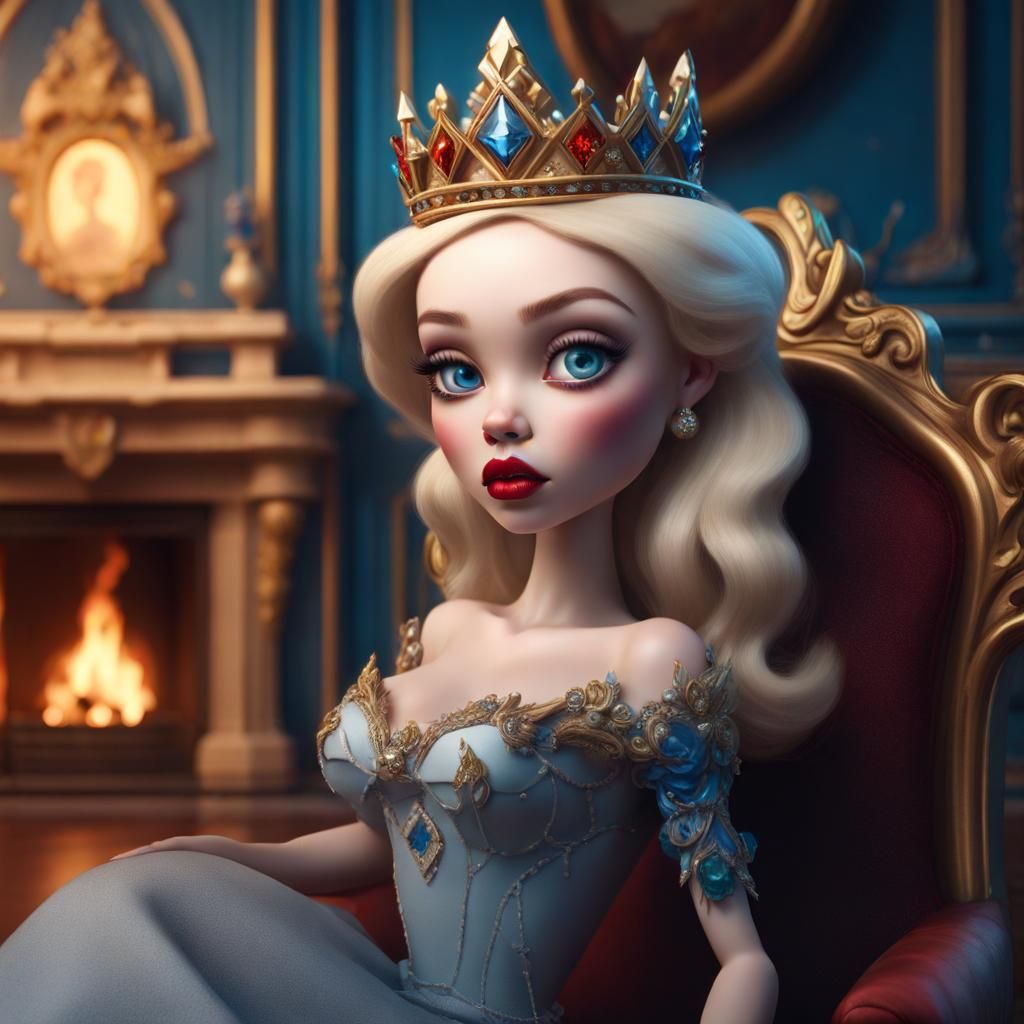 Futuristic Princess with Tattoos in Mark Ryden Style