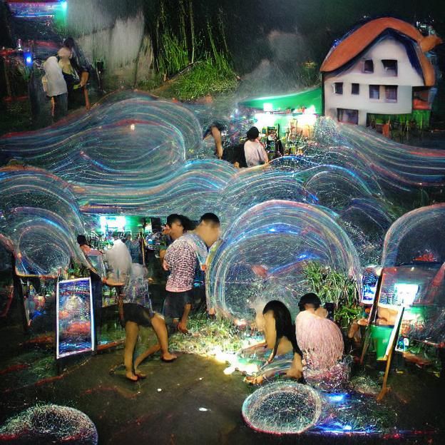 Surreal Bubble Nightlife Scene