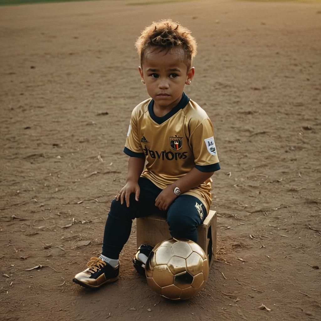 Baby Neymar on Soccer Ball, Cinematic Film Still