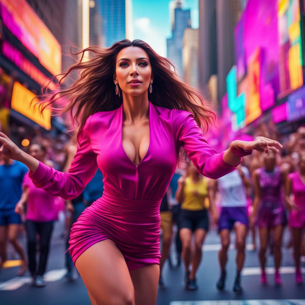 Joyful Dancer in New York City: 8K Digital Art