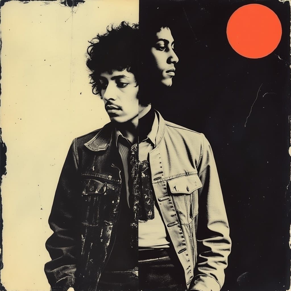 Psychedelic Portrait Collage with Afro Hair