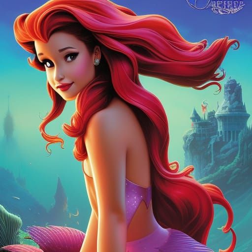 Ariana Grande as The Little Mermaid: Comic Book Art