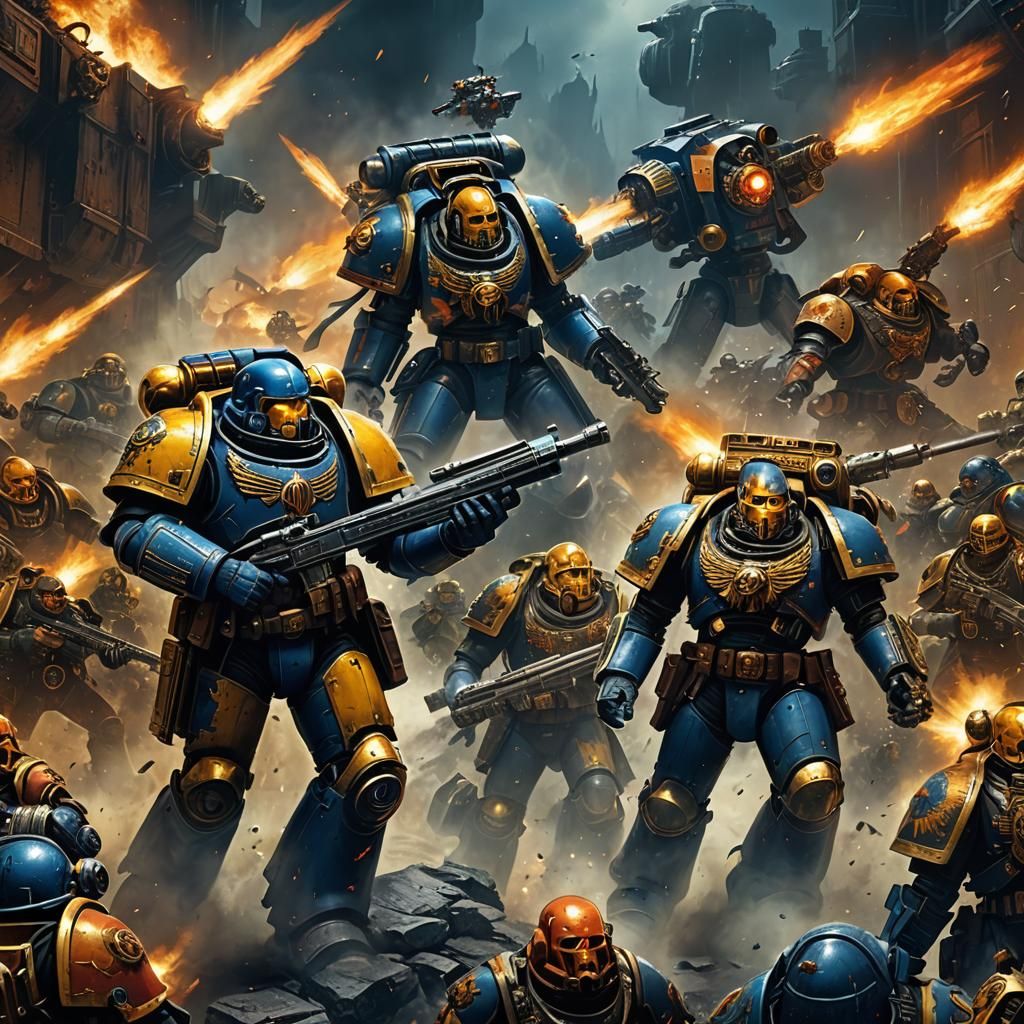 Warhammer 40k: Guardsman and Space Marine Battle