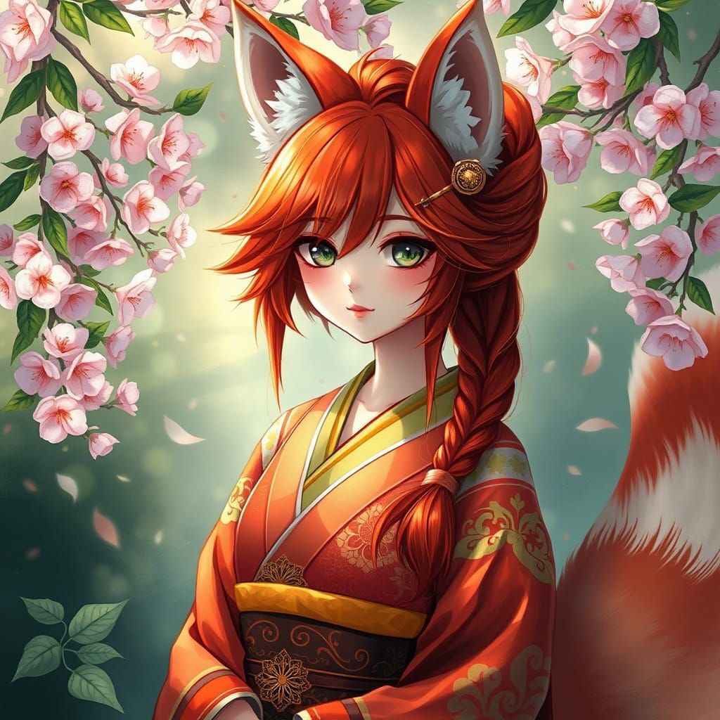 Goddess of Tanuki in Whimsical Japanese Attire