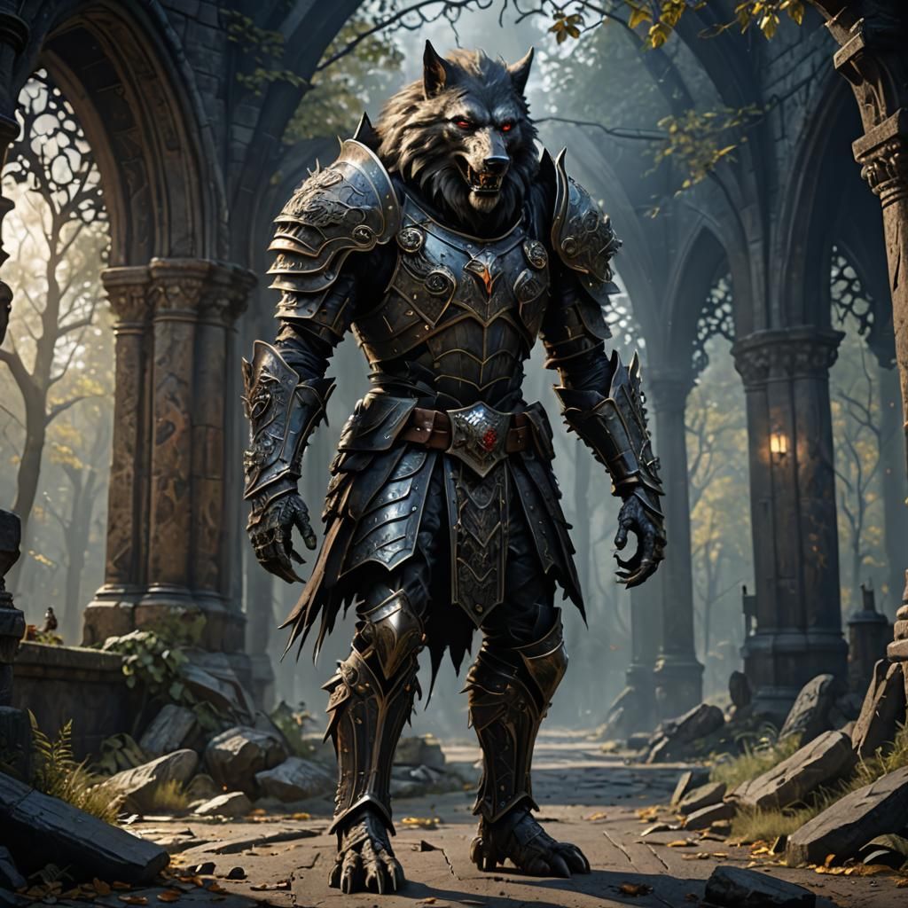 Werewolf in Gothic Armour Fantasy Concept Art