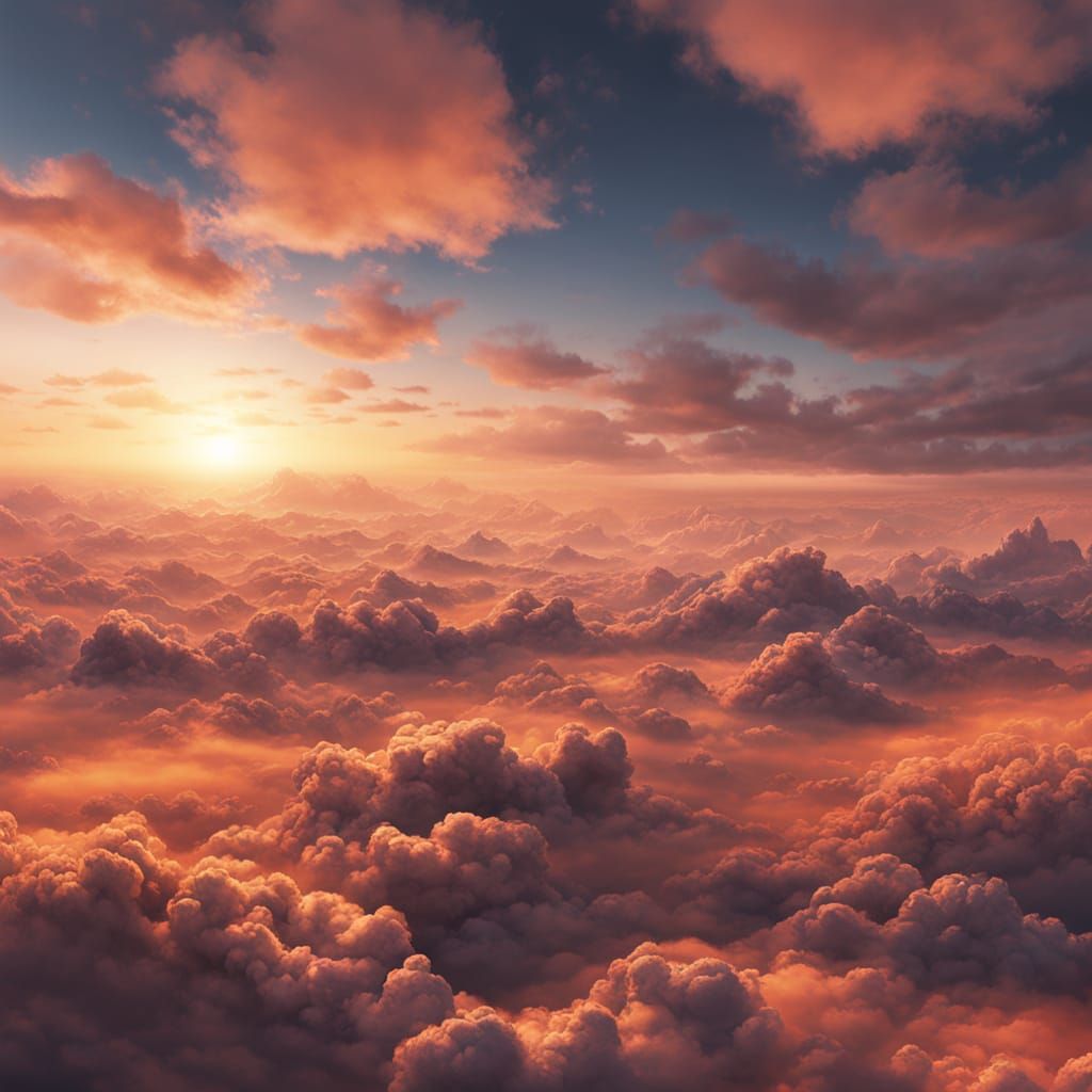 Breathtaking Digital Art of Luminous Clouds at Twilight