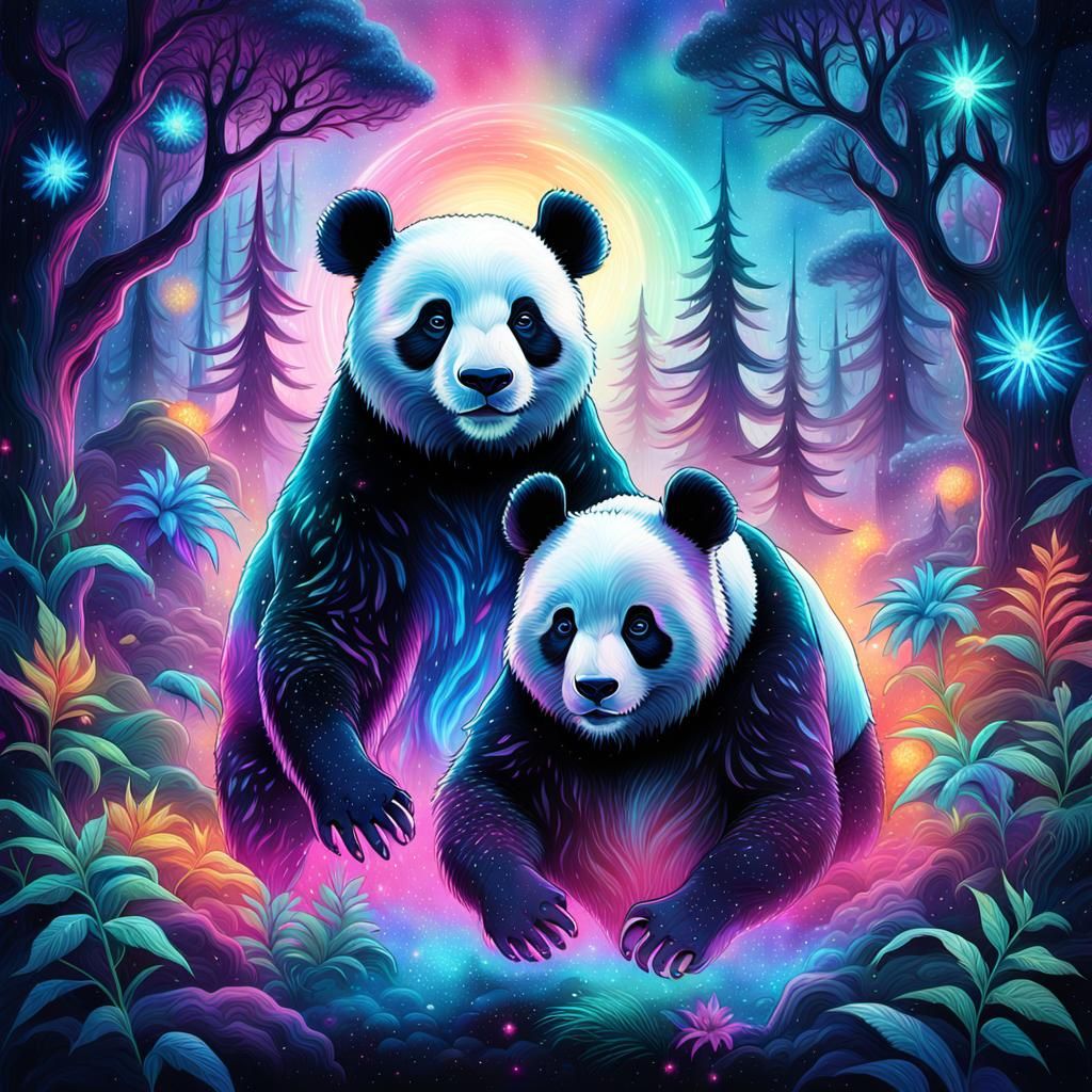 Gangster Pandas in a Cosmic Astral Forest