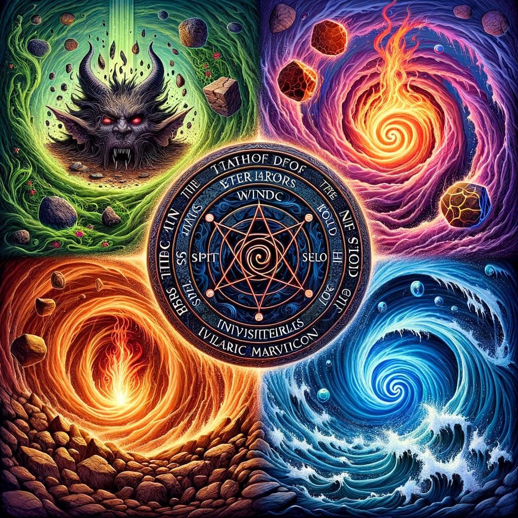 Elemental Vortexes with Demonic Sigils