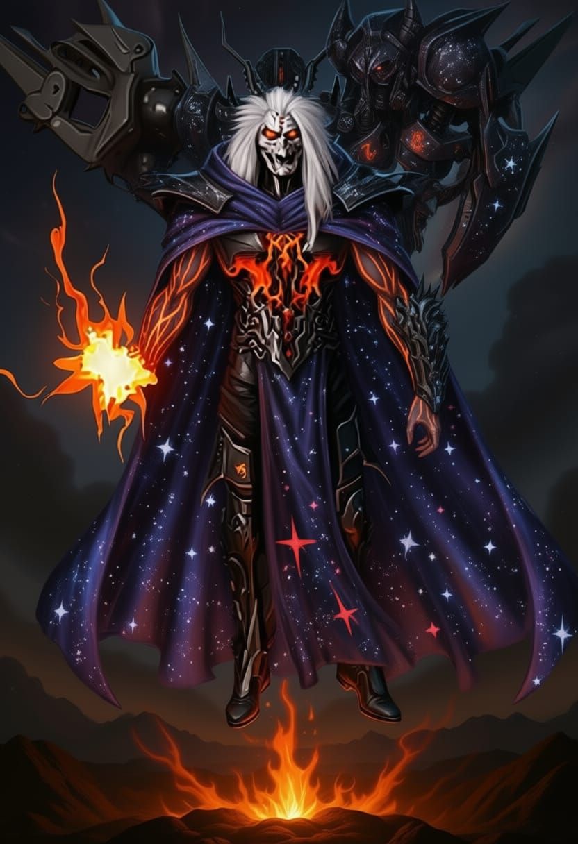 Skeletal Sorcerer Embodies Evil in Grimdark Cosmic Battle