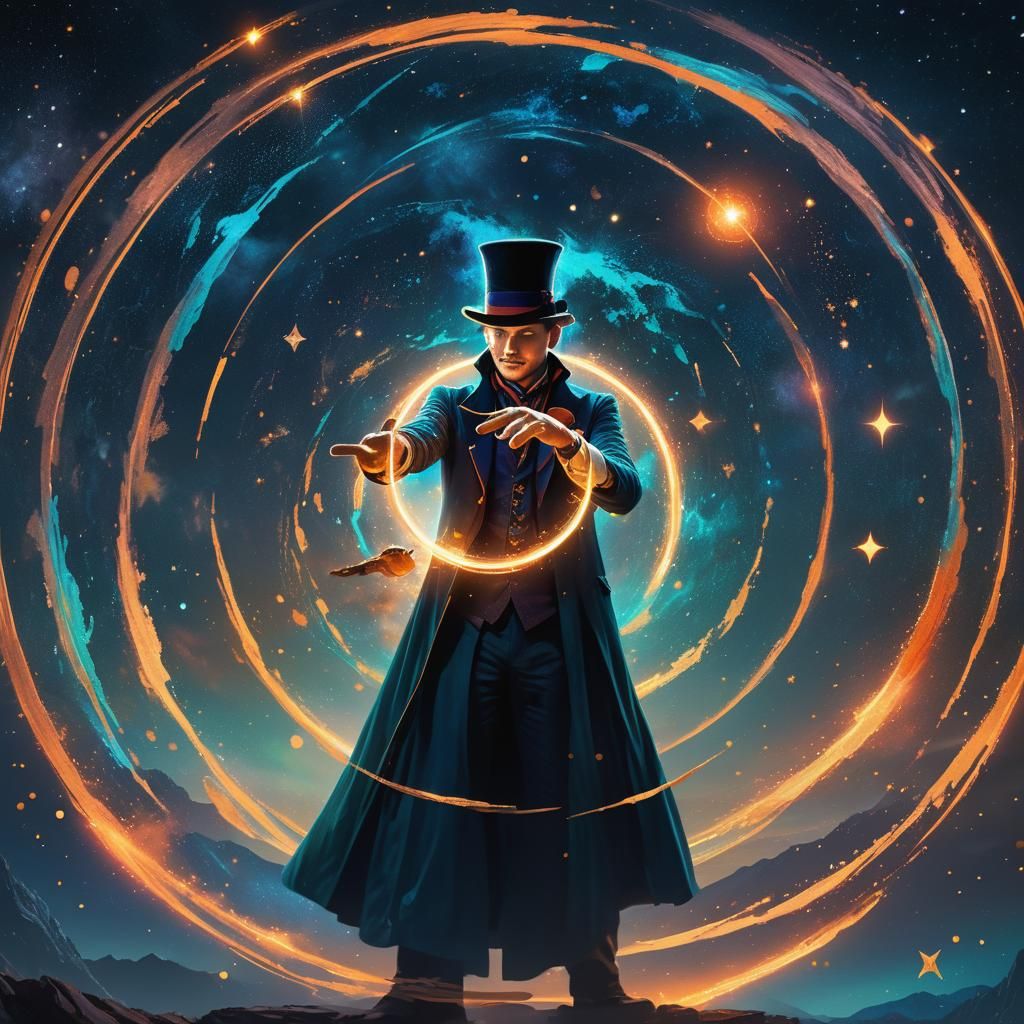 Magical Circle of Power in Starry Sky