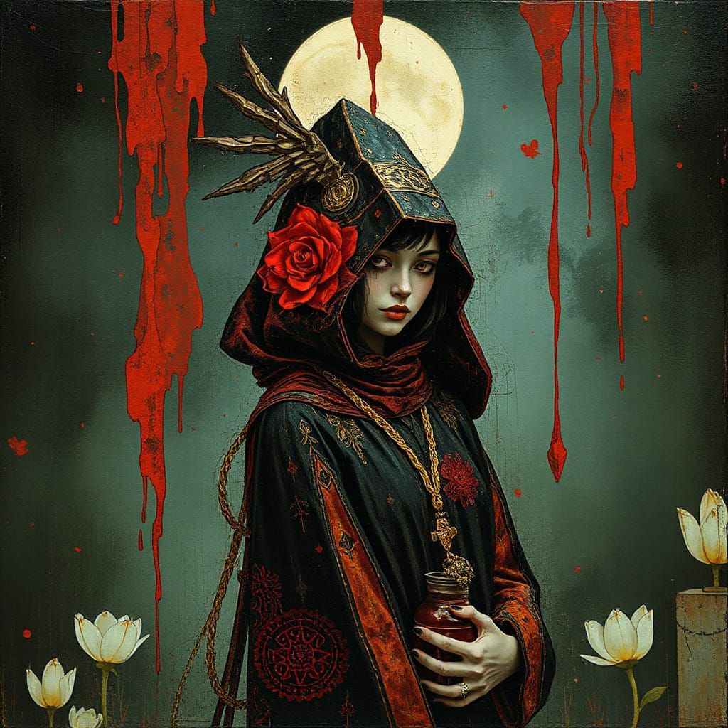 Mysterious Tarot Cards in Abstract Realism Style