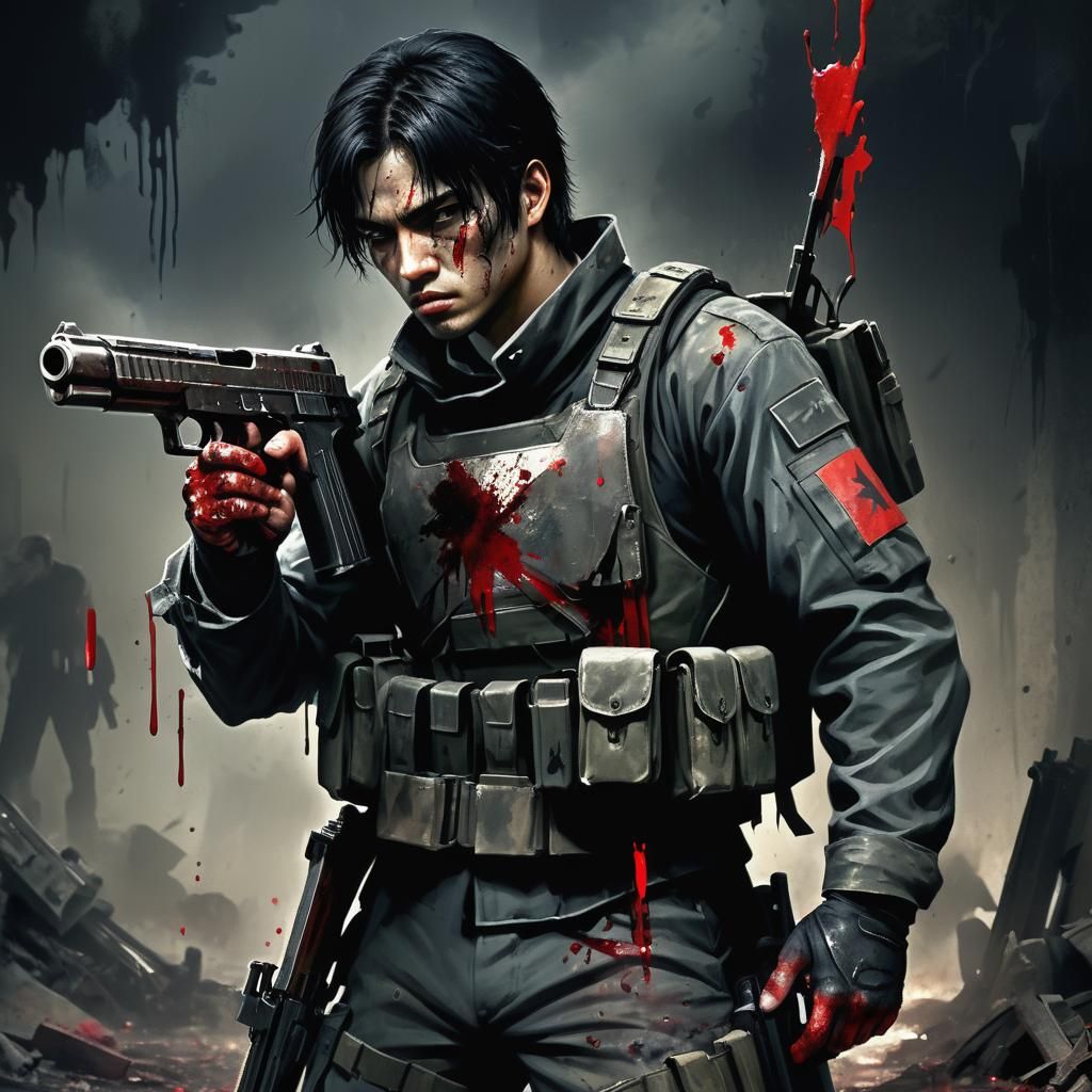 Wounded Soldier Concept Art in Gritty Realism Style