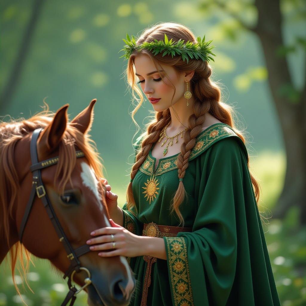 Sinthgunt: Germanic Healing Goddess in Forest