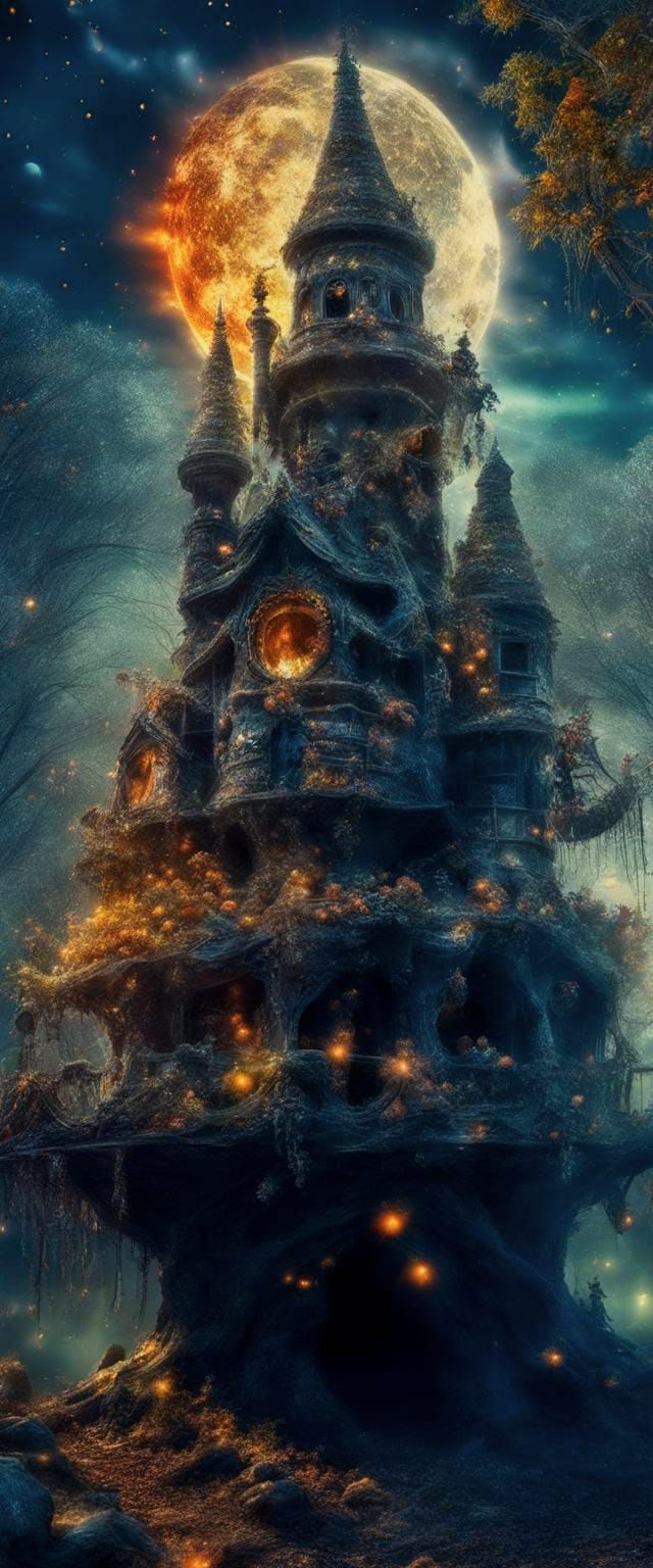 Candy Corn Castle Treehouse in Maximalist Style