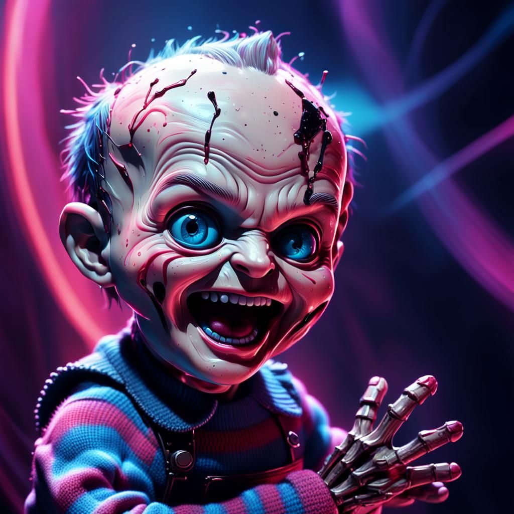 Realistic baby Freddy Kruger from Nightmare On Elm Street