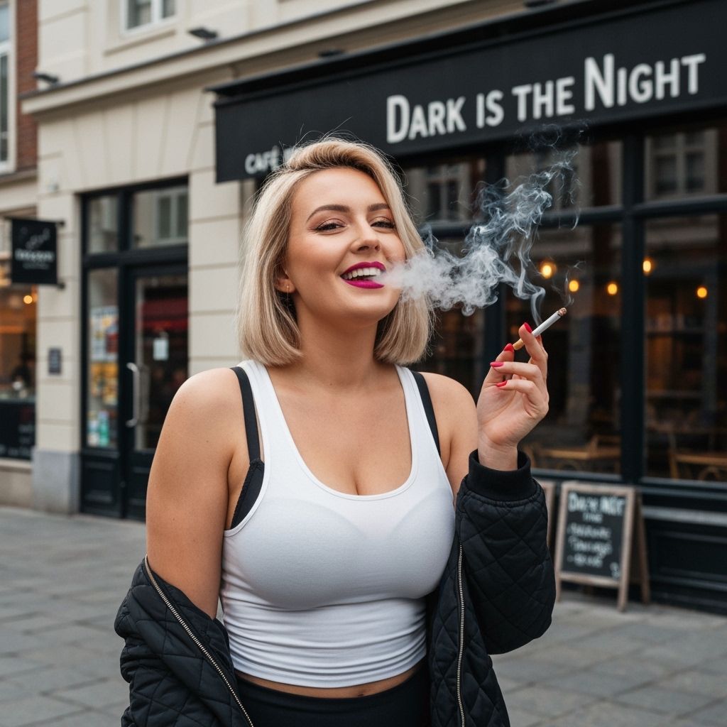 Voluptuous Blonde in Cityscape: Pin-up Art