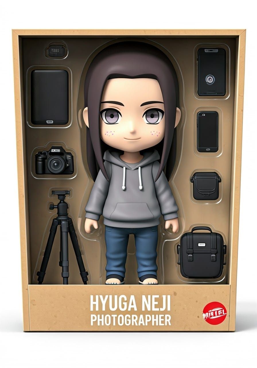 Neji Hyuga Photographer Action Figure in Toy Box