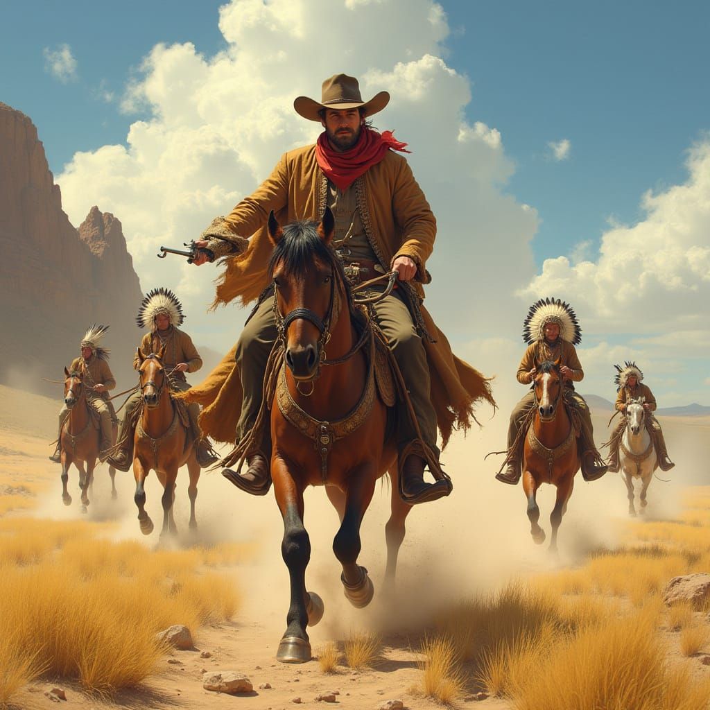 Dashing Cowboy Rides into the Sunset