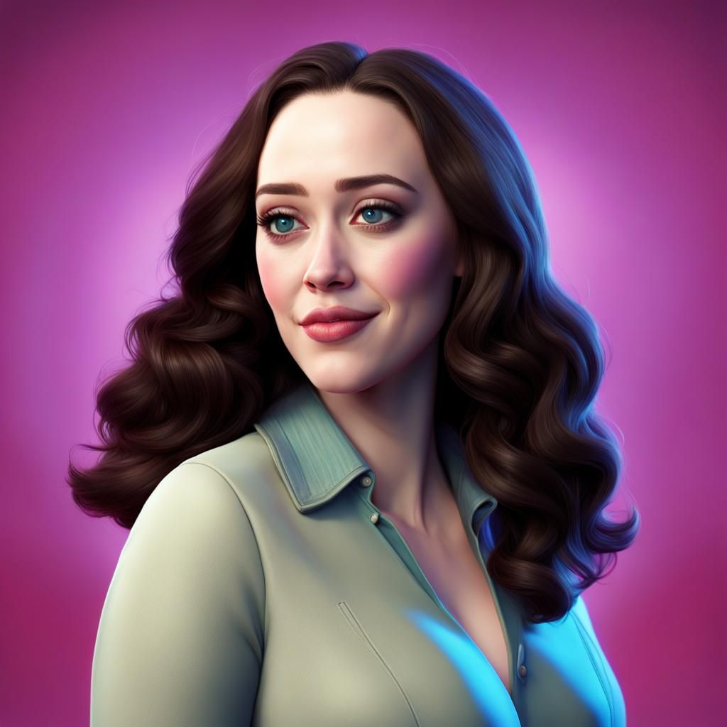 Kat Dennings as Pixar-Style 3D Digital Art
