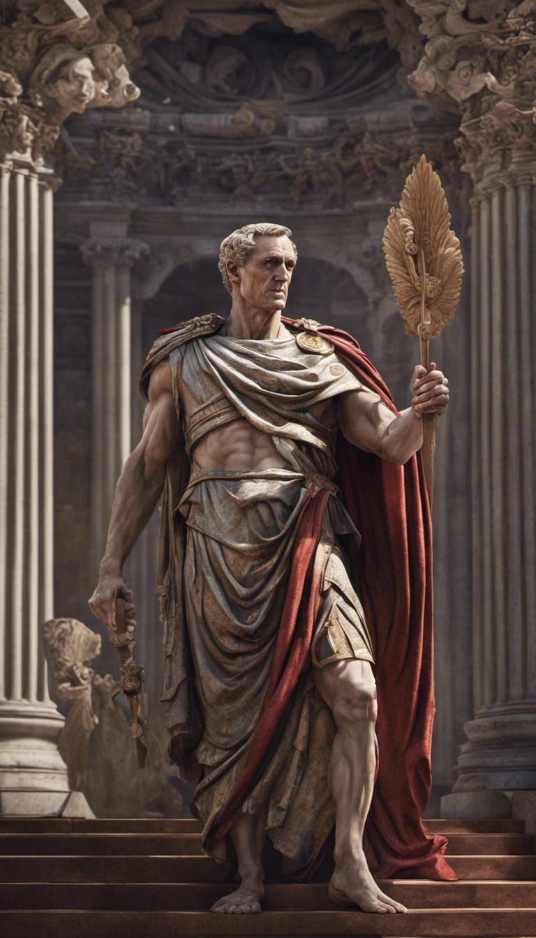 Julius Caesar Deified: Artistic 8K Roman Senate Scene