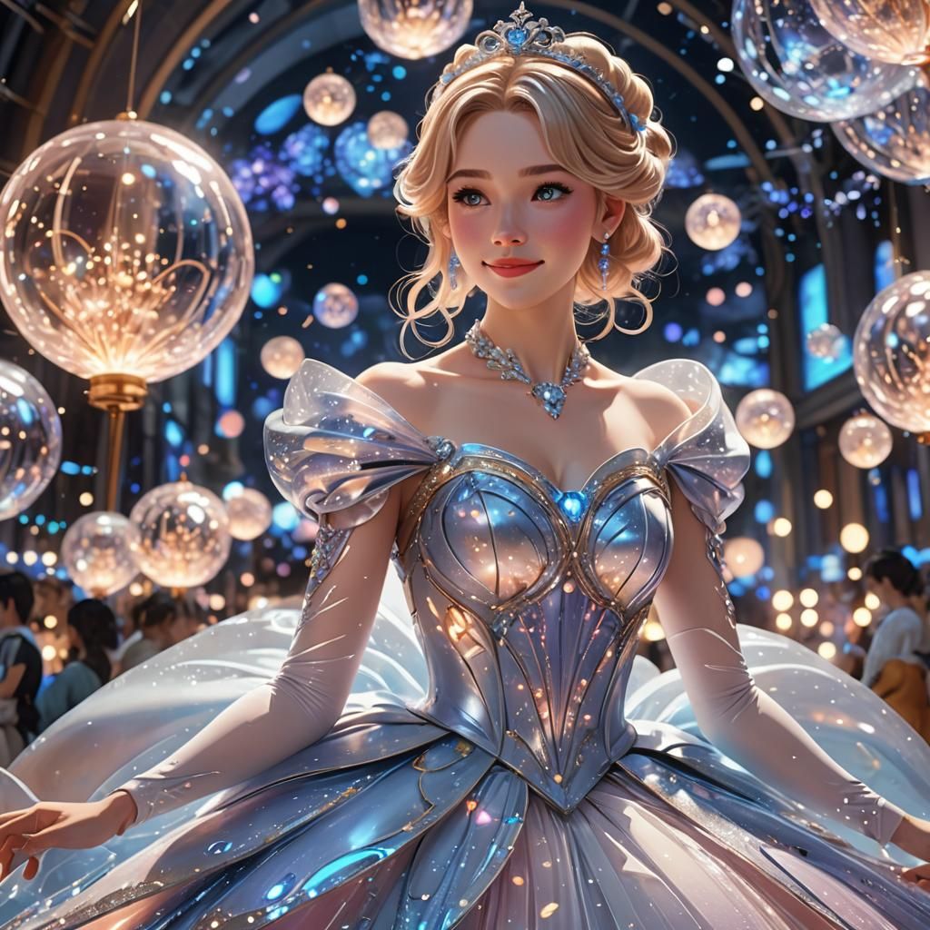 Magical Girl Cinderella Shines in Futuristic Ball Gown