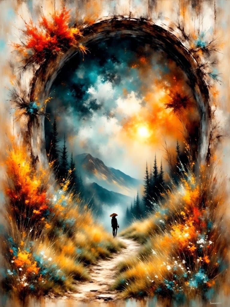 Surreal Infinite Wall Art in Impressionist Style