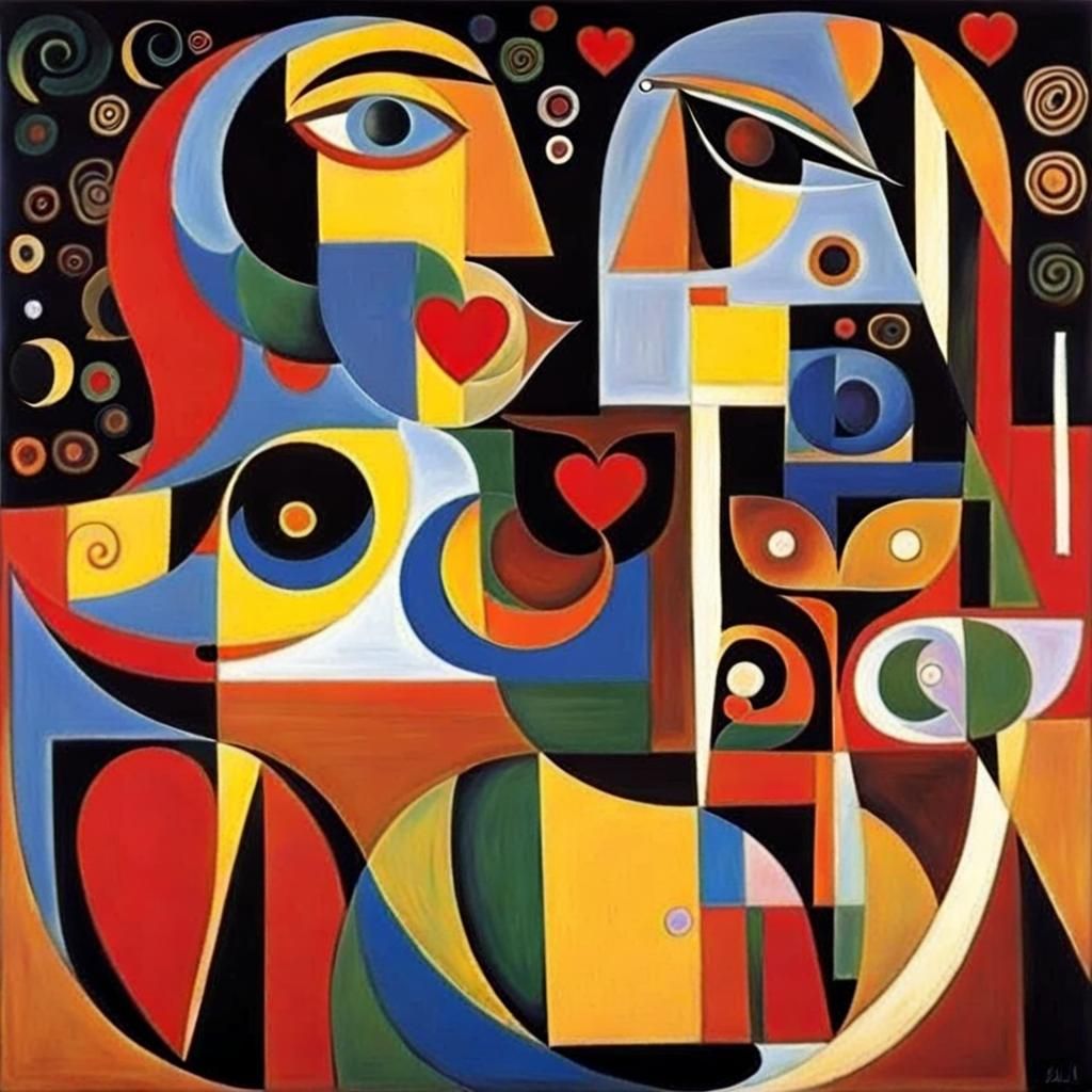 Abstract Heart in Surrealist Fauvism Style