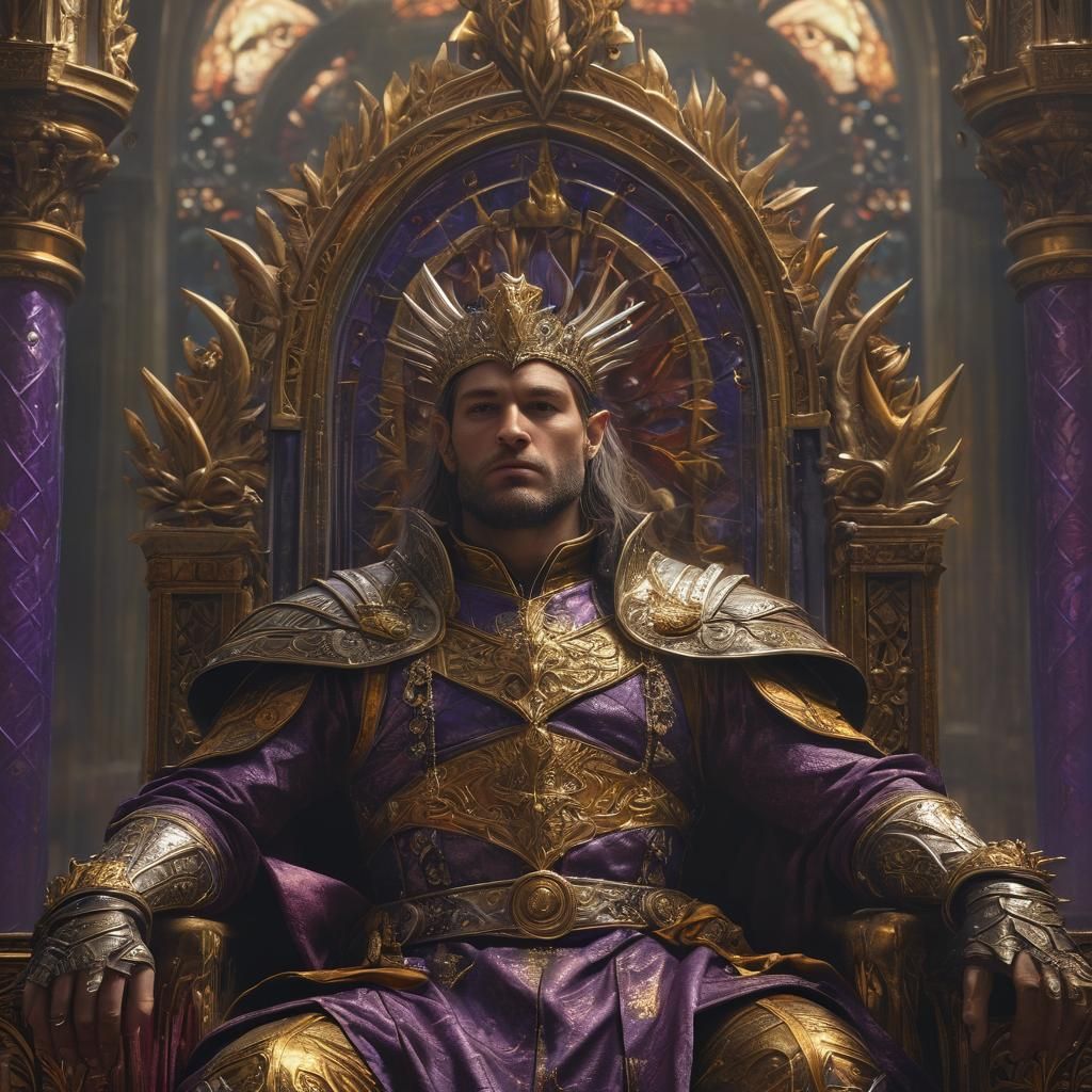 Emperor Valethor on Phoenix Throne: Dark Fantasy Art