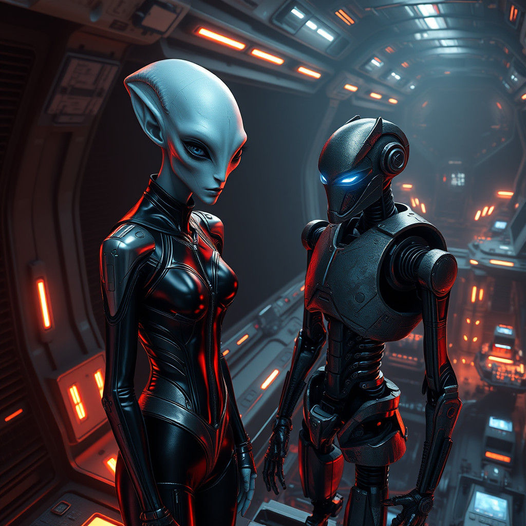 Ethereal Space Dancer in Neon Galaxy