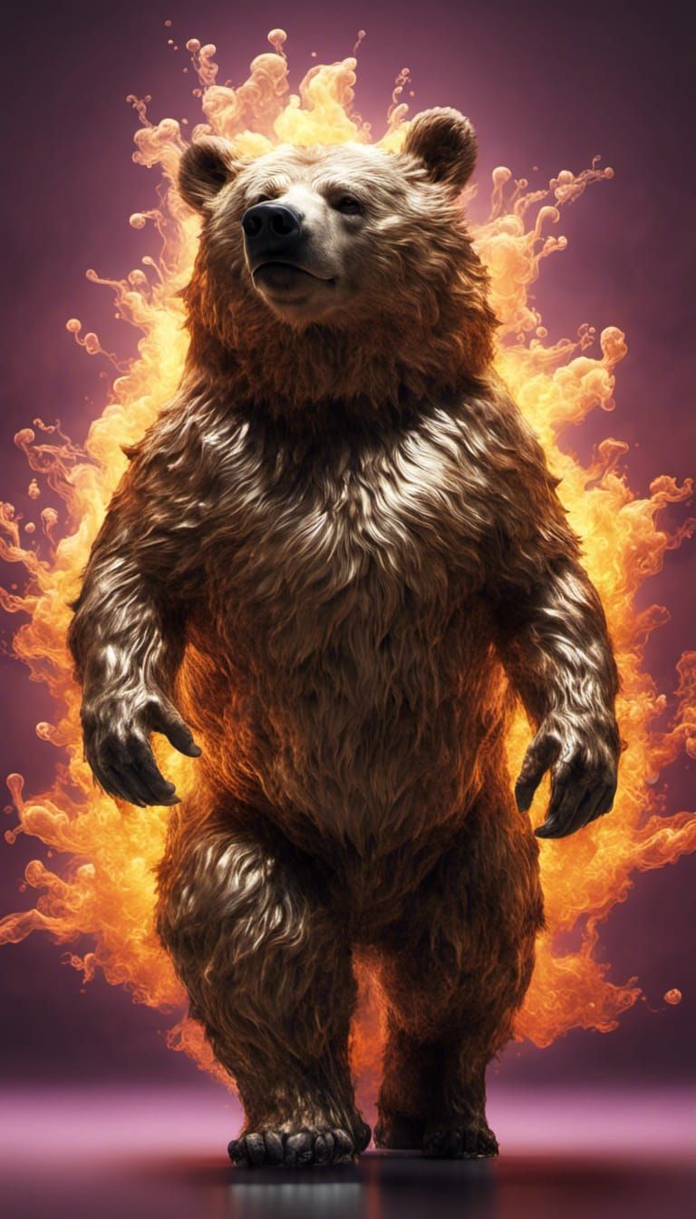 Obese Bear King in Photorealistic CGI Diorama