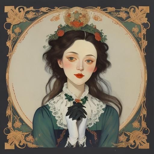 Fictional Album Cover in Art Nouveau Style