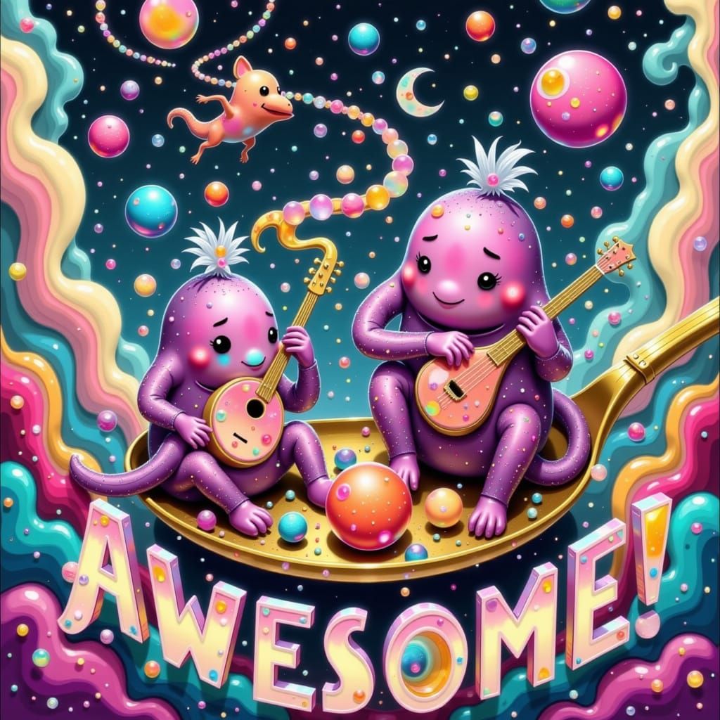 Jellybean Musicians on Spoon, Psychedelic Art