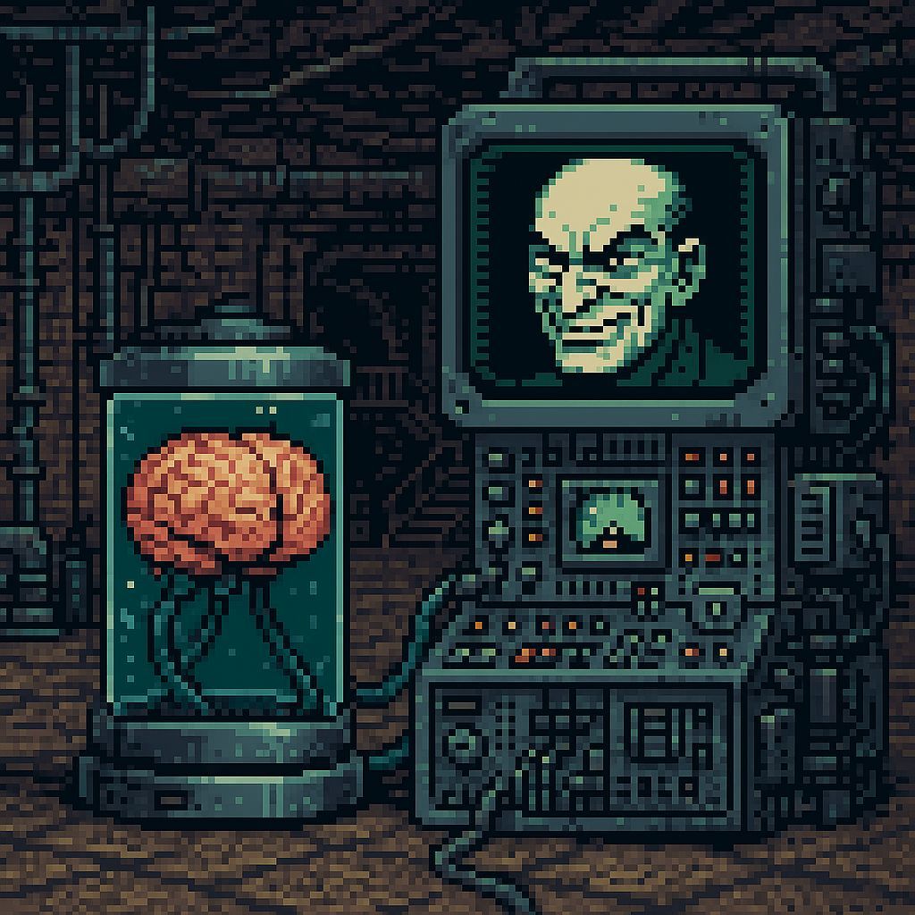 Brain in Jar: 8-Bit Evil Mastermind