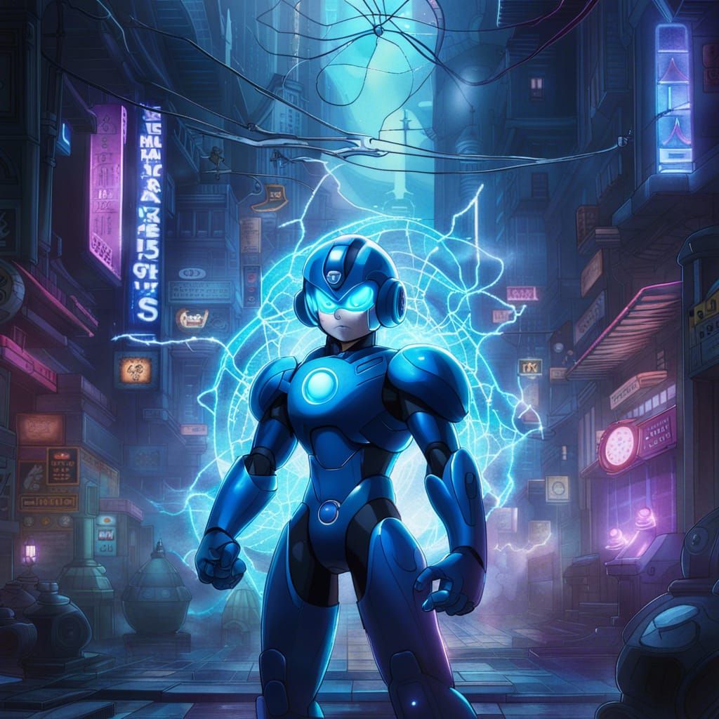 Cyberpunk Megaman Wallpaper: Epic and Detailed