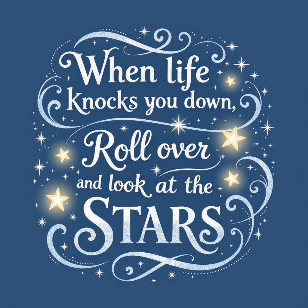 Fairytale Illustration With Stars And Quote